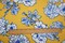 Yellow-White Floral Printed Stretch Poly Spandex Ghost Crepe Woven Fabric By the Yard